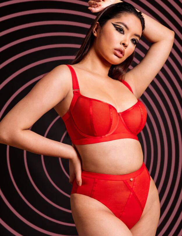 Scantilly by Curvy Kate Sheer Chic Balcony Bra Flame Red