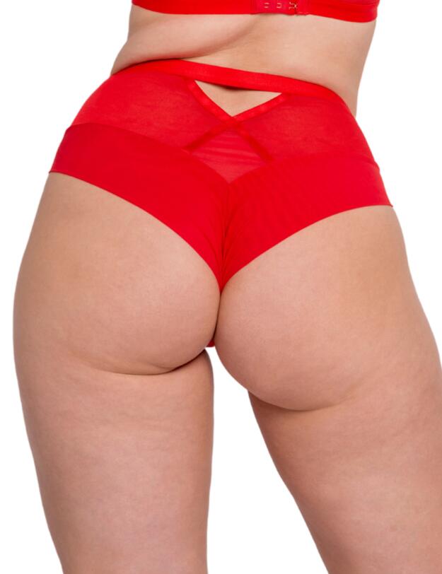 ST013208 Scantilly by Curvy Kate Sheer Chic High Waist Brief - ST013208 Flame Red