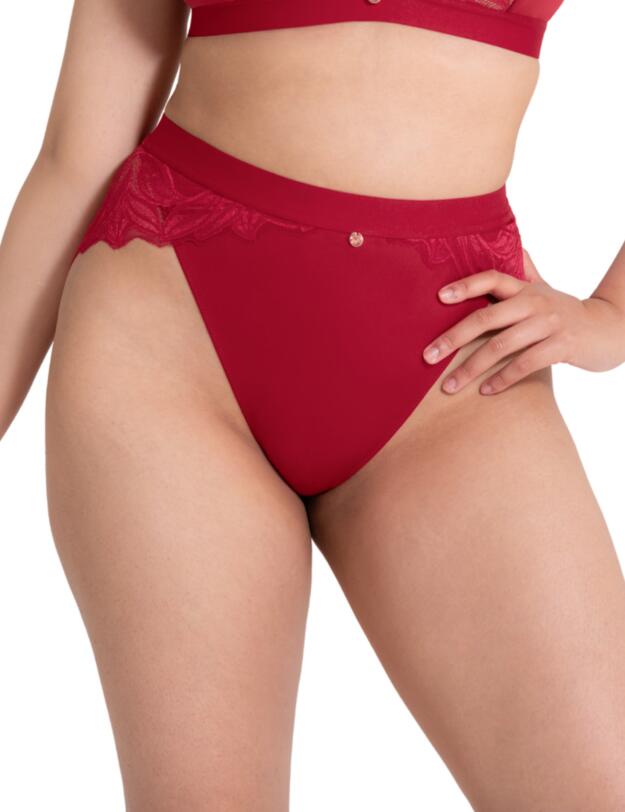 Scantilly by Curvy Kate Indulgence High Waist Brief Red