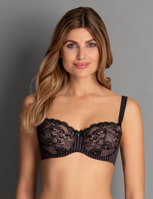 Rosa Faia Antonia Balconette Bra Black 