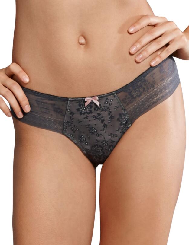 Rosa Faia Fleur Thong Anthracite 