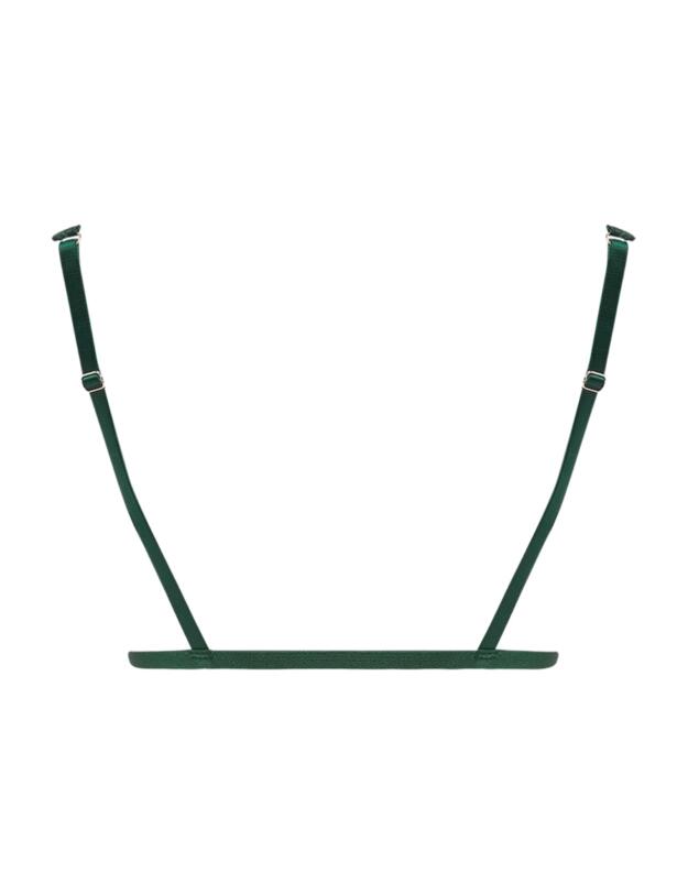 Muse By Coco De Mer Margot High Apex Triangle Bra Forest Green