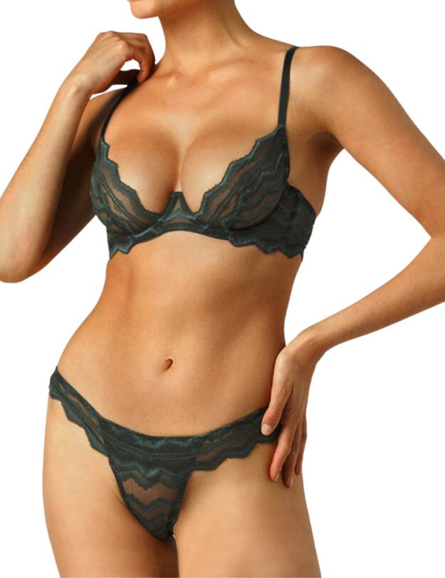 Muse By Coco De Mer Margot Brazilian Brief Forest Green