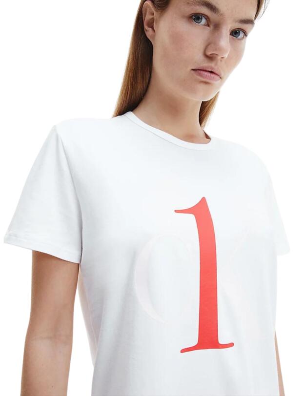 Calvin Klein CK One Crew Neck T-shirt White / Pearly Pink Logo