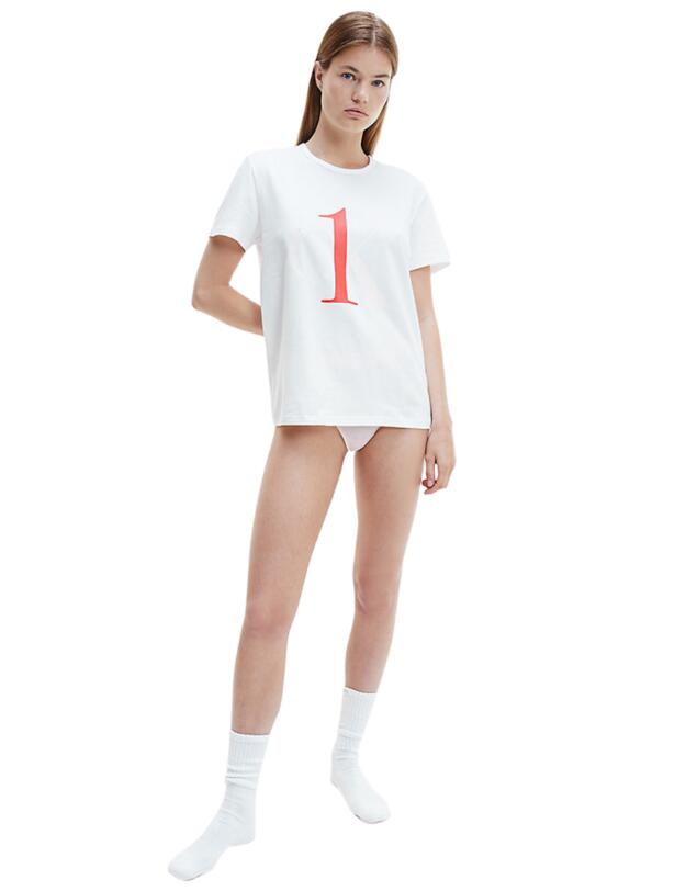 Calvin Klein CK One Crew Neck T-shirt White / Pearly Pink Logo