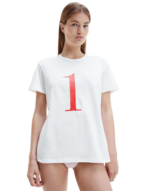 Calvin Klein CK One Crew Neck T-shirt White / Pearly Pink Logo