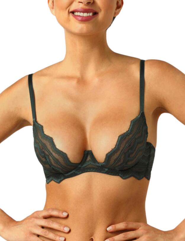 Muse By Coco De Mer Margot Plunge Bra Forest Green