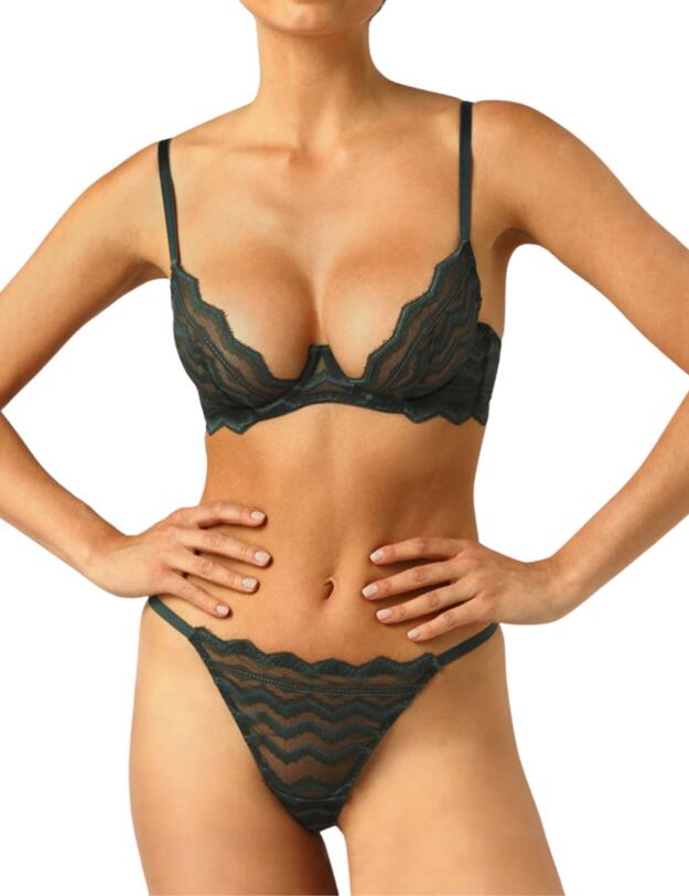 Muse By Coco De Mer Margot Plunge Bra Forest Green