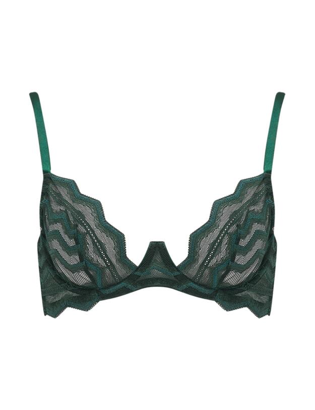 Muse By Coco De Mer Margot Plunge Bra Forest Green