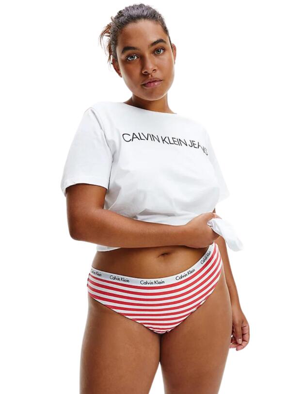  Calvin Klein Carousel Plus Size Thong Rainer Stripe/Royalty/Frosty Mint