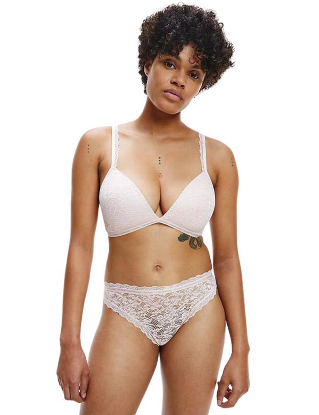Calvin Klein CK One Lace Lined Triangle Bra Barely Pink
