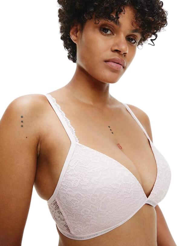 Calvin Klein CK One Lace Lined Triangle Bra Barely Pink