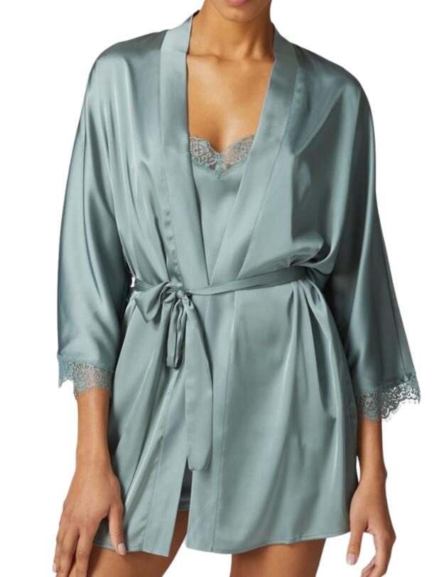 Simone Perele Satin Secrets Kimono Velvet Green