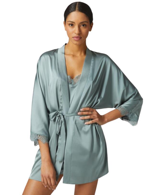 Simone Perele Satin Secrets Kimono Velvet Green