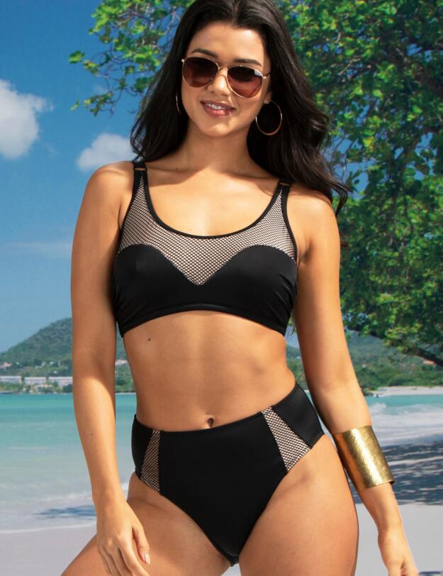 Pour Moi Glamazonia Deep Bikini Brief Black