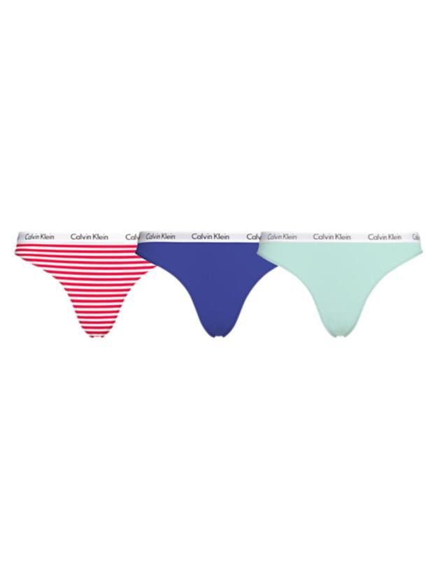 Calvin Klein Carousel Plus Size Bikini Brief (3PK) Rainer Stripe/Royalty/Frosty Mint 