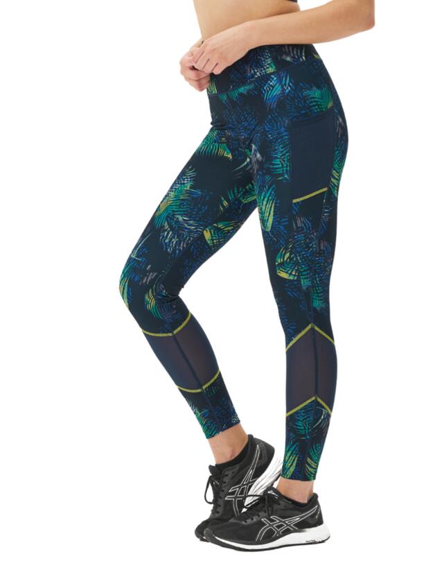 Pour Moi Energy Printed Mesh Panel Legging Navy Fern