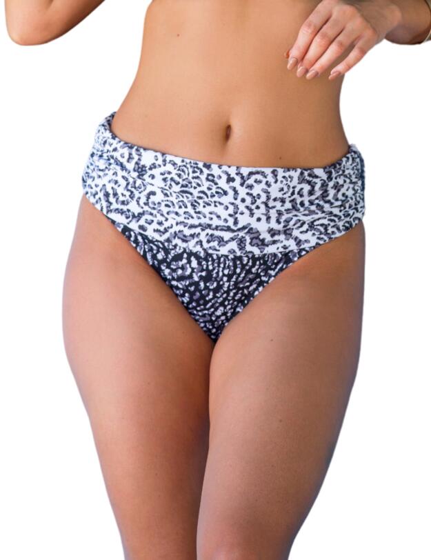 Pour Moi Mixology Fold Over Bikini Brief Black/White