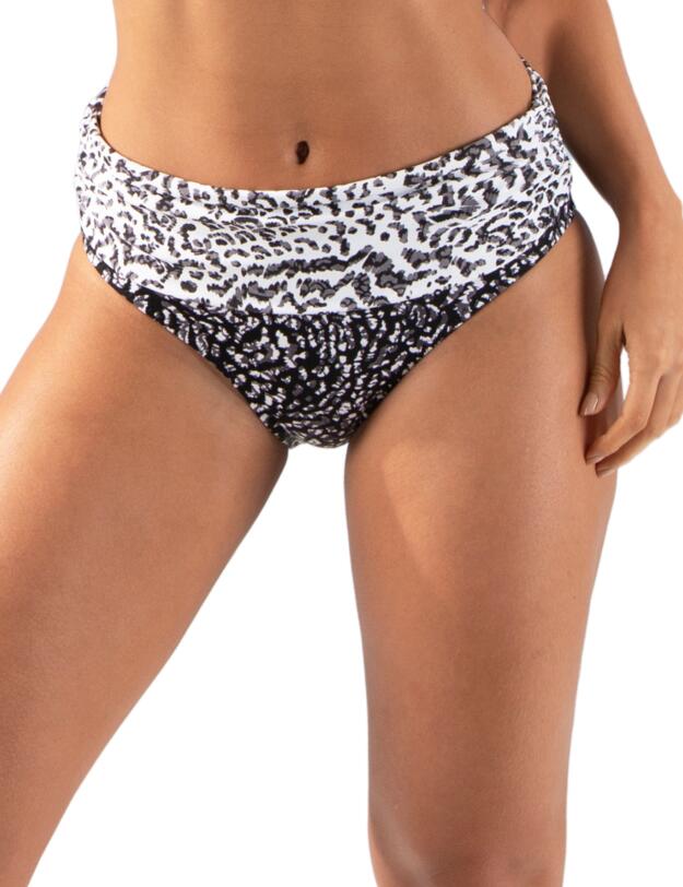 Pour Moi Mixology Fold Over Bikini Brief Black/White
