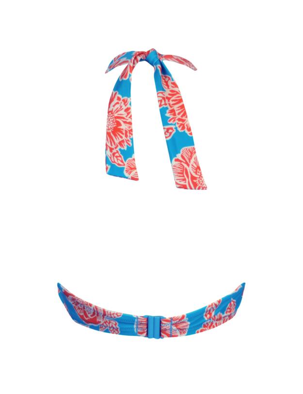 Pour Moi Big Sur Halter Bikini Top Turquoise/Orange