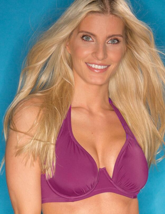 Instaglam Cut Away Halter Bikini Top Purple