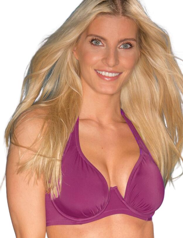 Instaglam Cut Away Halter Bikini Top Purple