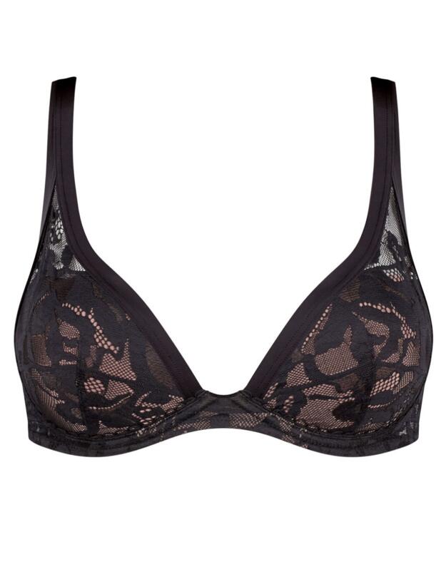 Triumph Illustrated Rose Non-Moulded Bra Black 