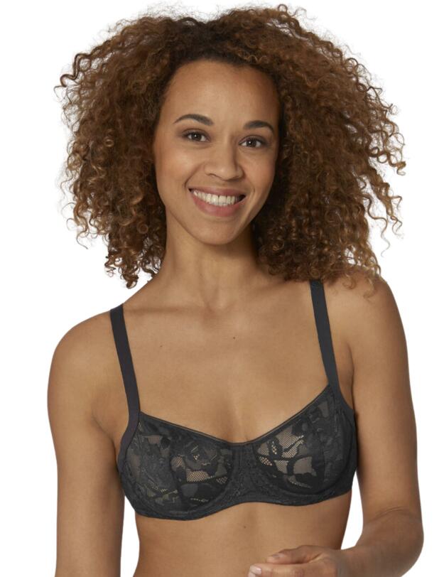 Triumph Illustrated Rose Non-Moulded Bra Black 