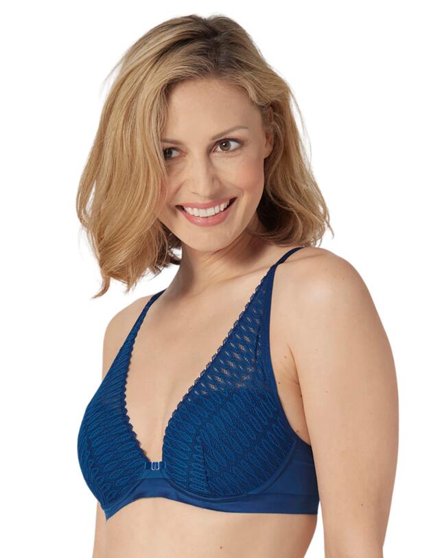 Triumph Aura Spotlight High Apex Underwired Bra Blue Sapphire 