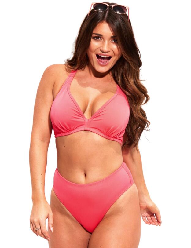 Pour Moi Pool Party Halter Bikini Top Coral