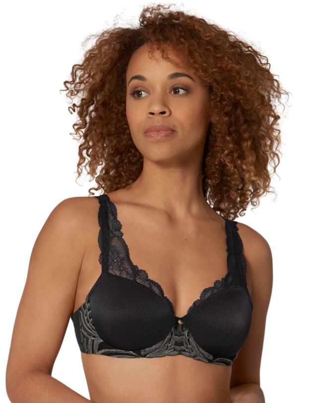 Triumph Lily Florale Moulded Bra Black 