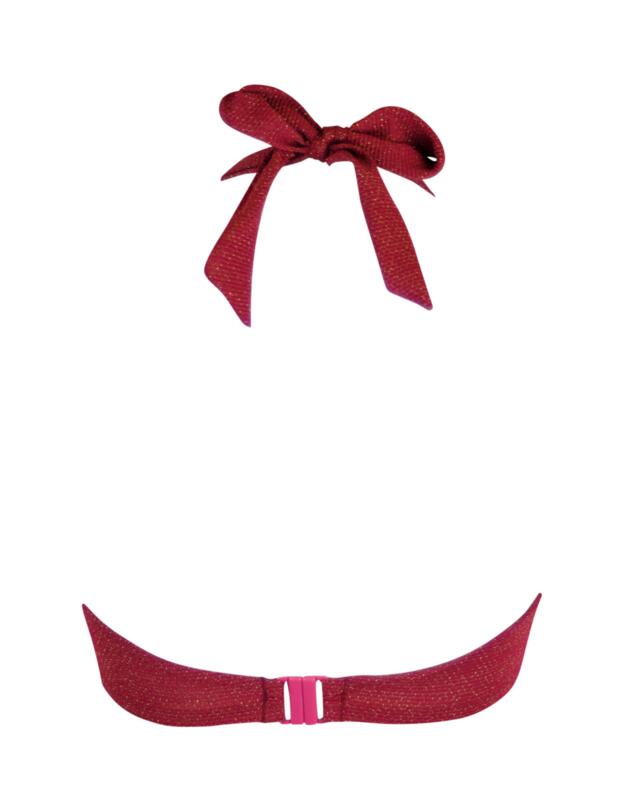 Pour Moi Barcelona Padded Halter Bikini Top Red