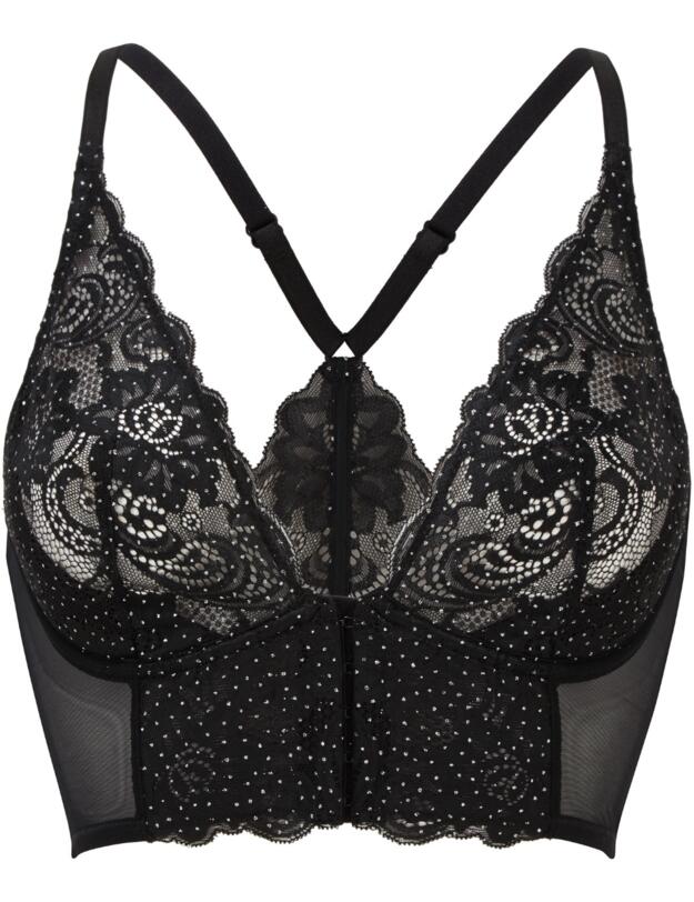 Gossard Glitter Deep V Bralette Black