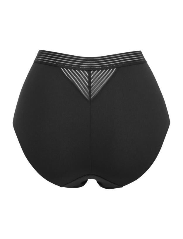 Gossard Sheer Stripe Deep Brief Black 