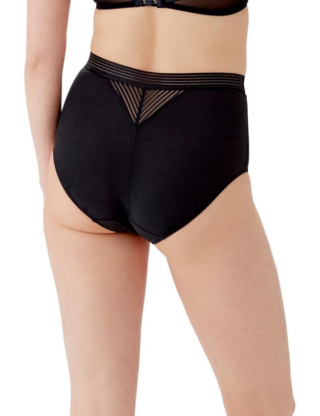 Gossard Sheer Stripe Deep Brief Black 