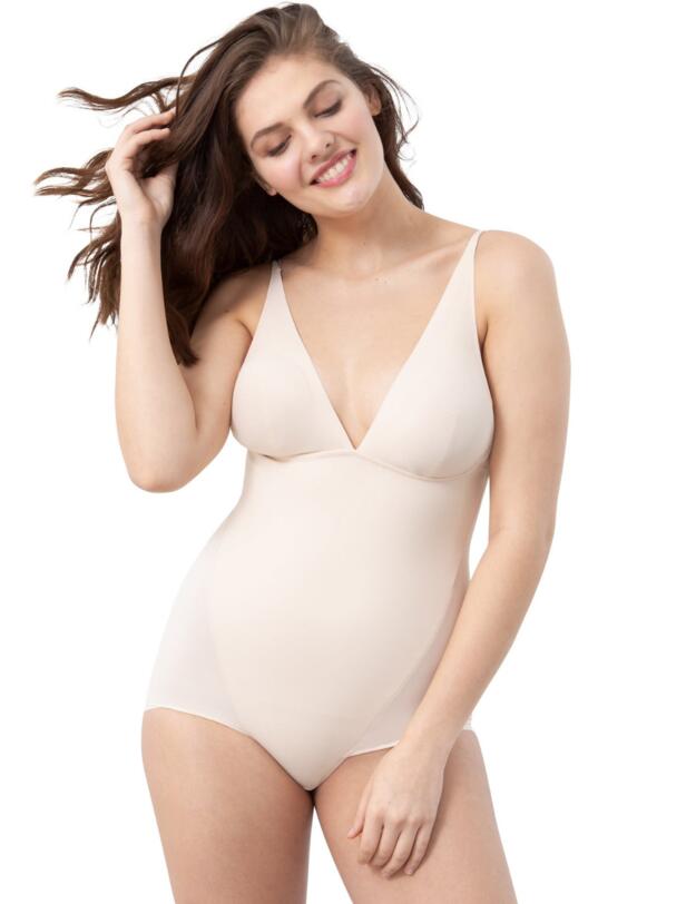 Maidenform Cover Your Bases Low Back Bodysuit Nude 1 Transparent 