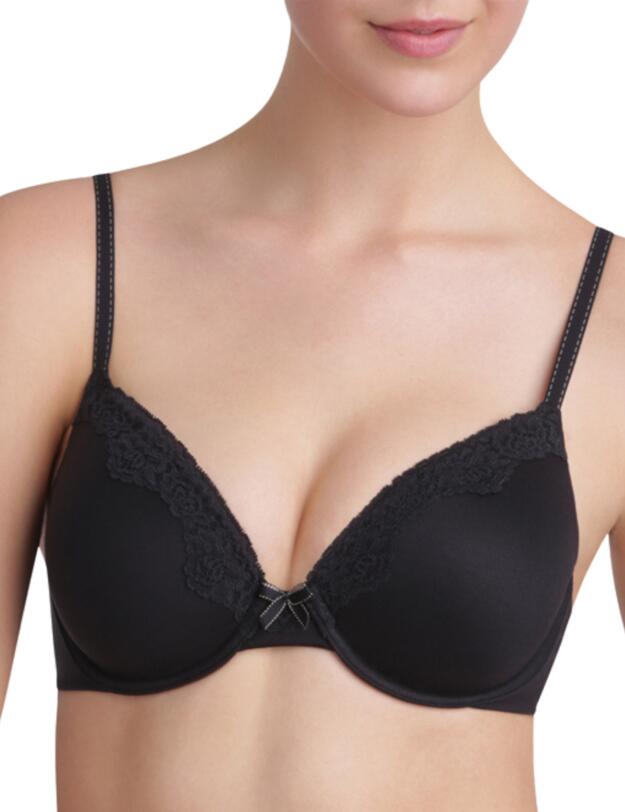 Maidenform Tailored Plunge Push-Up Bra Black /Body Beige 