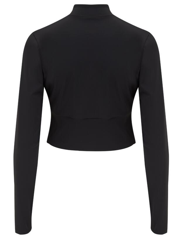 Pour Moi Energy Pulse Long Sleeved Crop Top Black/White 