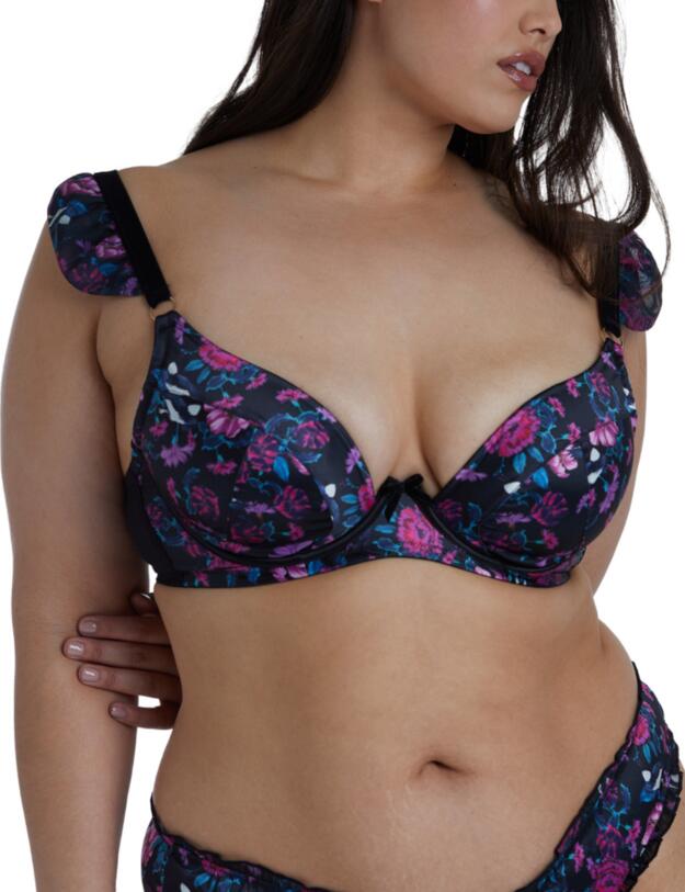 Playful Promises Noriko Plunge Bra Crane Print 