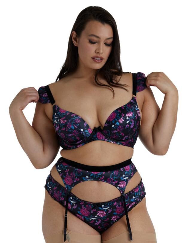 Playful Promises Noriko Plunge Bra Crane Print 