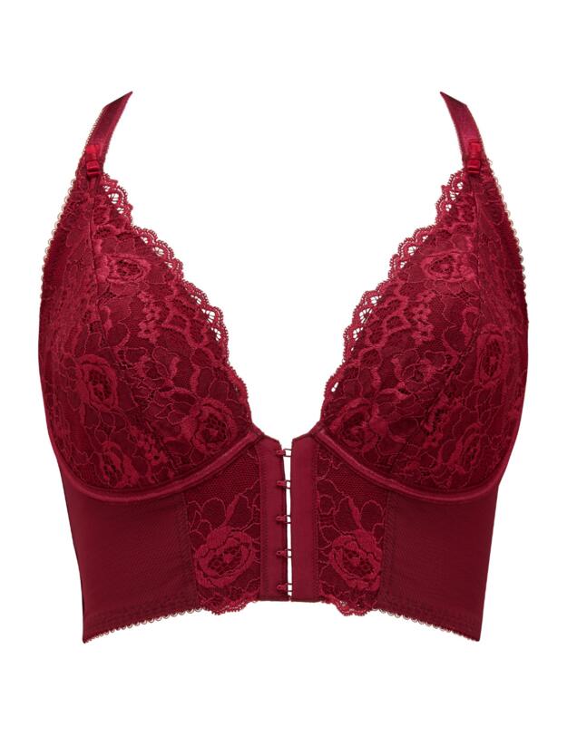Pour Moi Opulence Front Fastening Underwired Bralette Deep Red