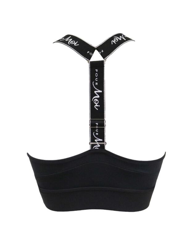 Pour Moi Energy Logo Elastic Crop Top Black/White