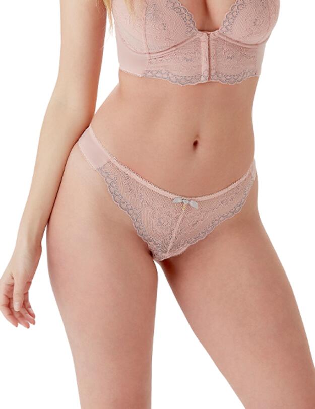  Gossard Superboost Lace Thong  Ballet Pink/Silver