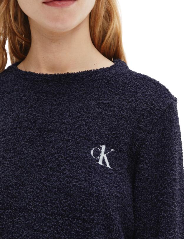 Calvin Klein CK One Plush Loungewear Crew Neck T-Shirt Blue Shadow