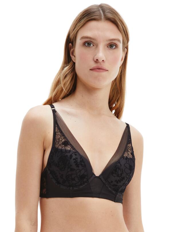 Calvin Klein CK Black Wildflower Push Up Bra Black