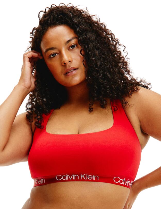Calvin Klein Structure Cotton Unlined Bralette Rustic Red
