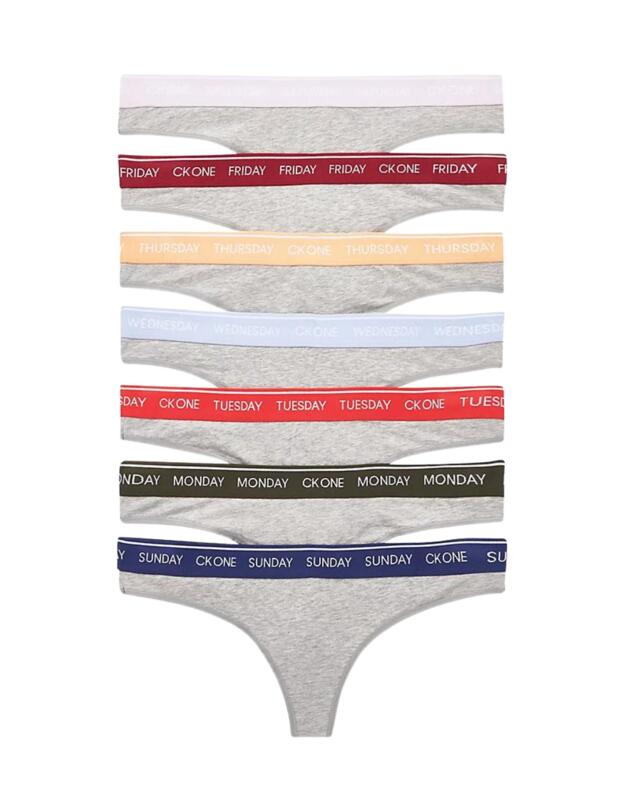 Calvin Klein CK One Thong (7pk) Grey Heather Colour WB (W56)