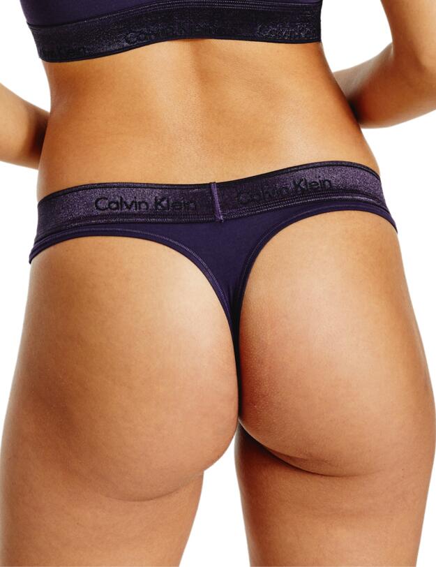 Calvin Klein Modern Cotton Metallic Thong Liberty Purple