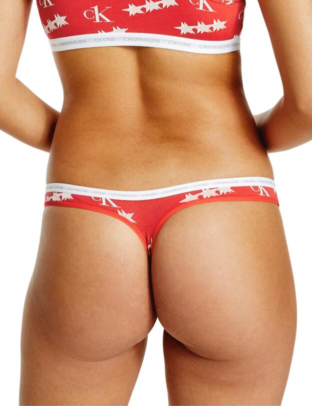 000QD3788E Calvin Klein CK One Cotton 2 Pack Thongs - 000QD3788E White/45 Star Print
