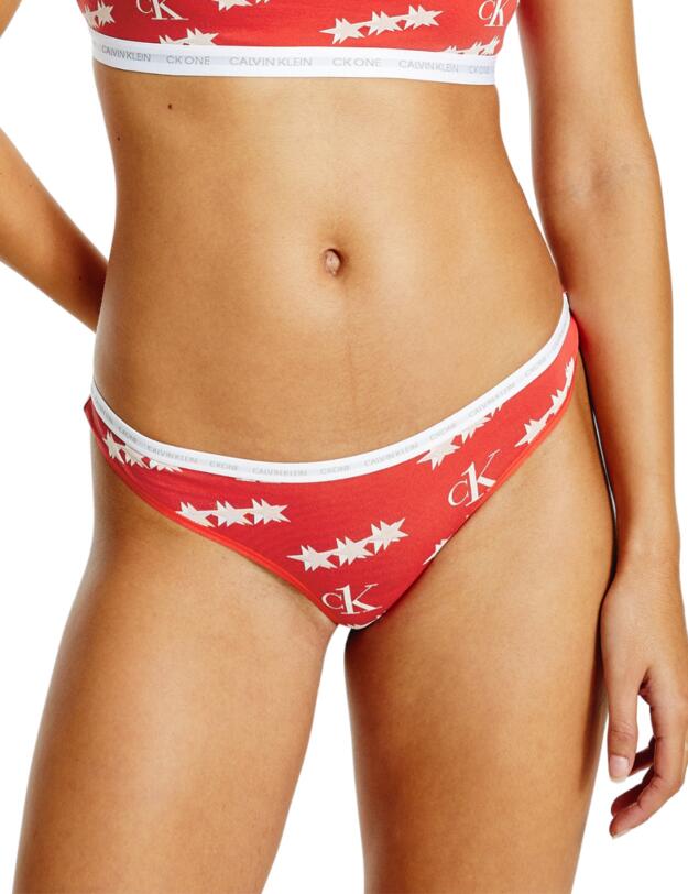 000QD3788E Calvin Klein CK One Cotton 2 Pack Thongs - 000QD3788E White/45 Star Print